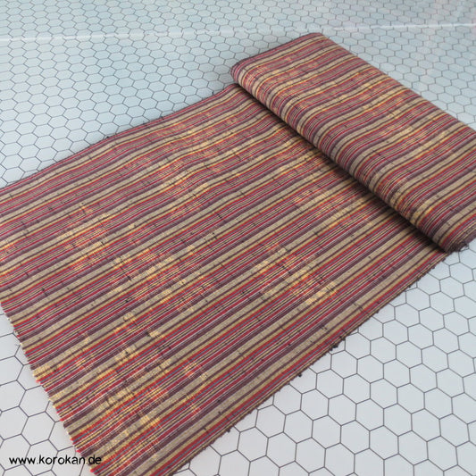 Streifen mit Blumen Schuss Kasuri reine Wolle Kimonostoff