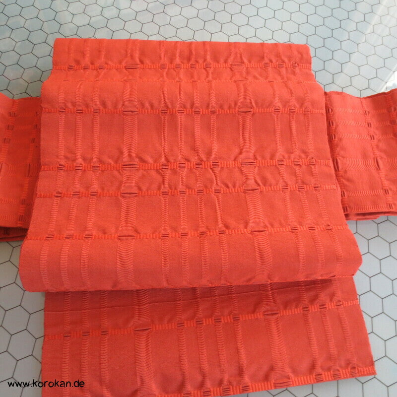 japanischer handgewebter Baumwoll Nagoya Obi Strukturkaro