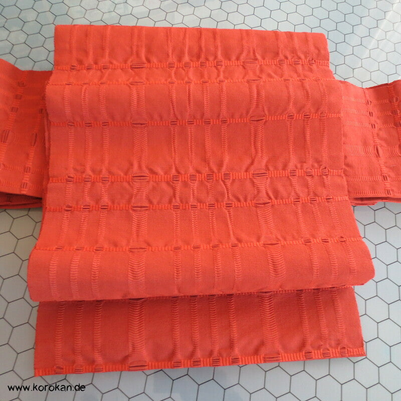 japanischer handgewebter Baumwoll Nagoya Obi Strukturkaro