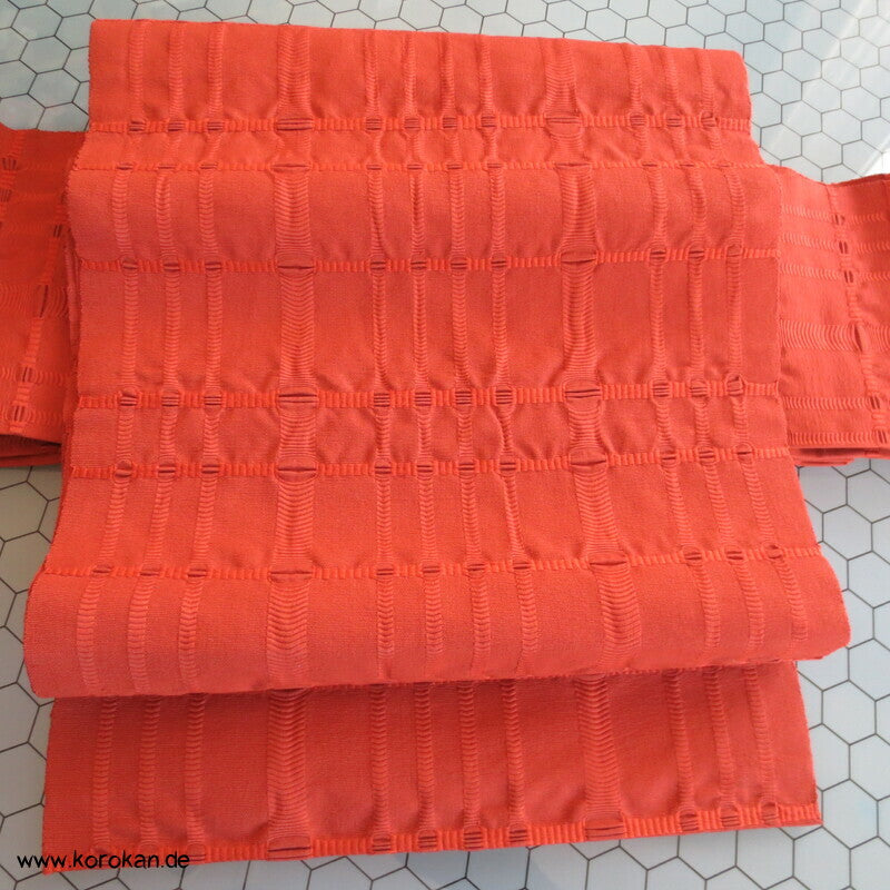 japanischer handgewebter Baumwoll Nagoya Obi Strukturkaro