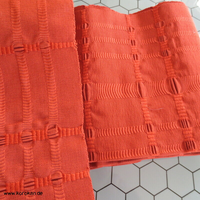 japanischer handgewebter Baumwoll Nagoya Obi Strukturkaro