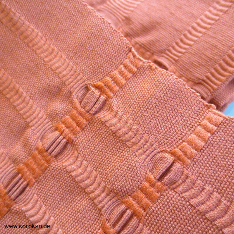 japanischer handgewebter Baumwoll Nagoya Obi Strukturkaro