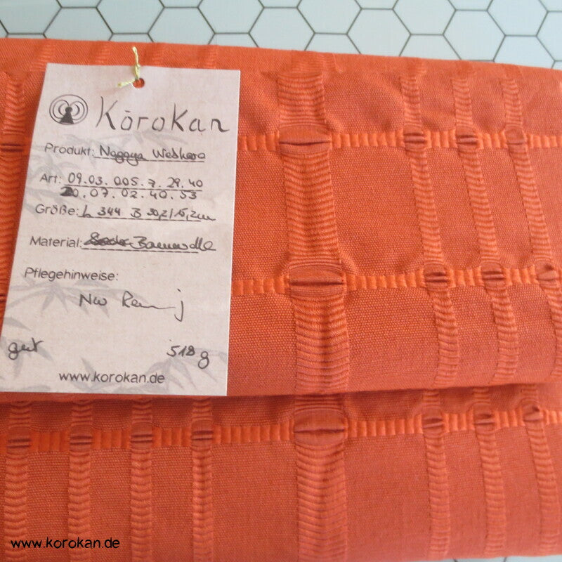 japanischer handgewebter Baumwoll Nagoya Obi Strukturkaro