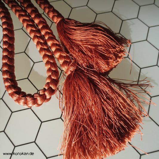 cognac - aubergine Kordel Obijime, geteilt