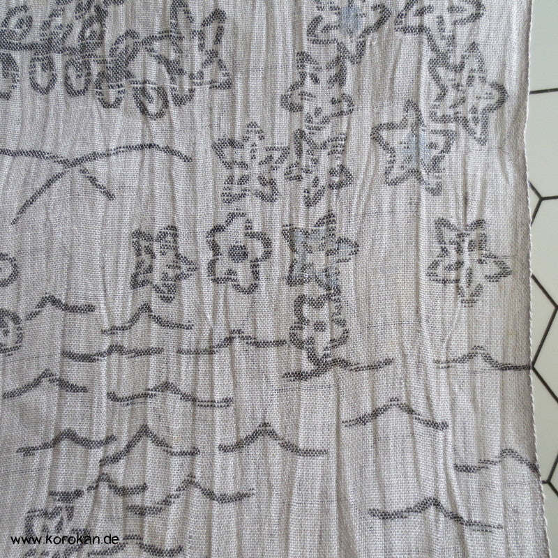 Blüten, Blätter Kasuri Hanf Crepe Yukata Kimono Stoff