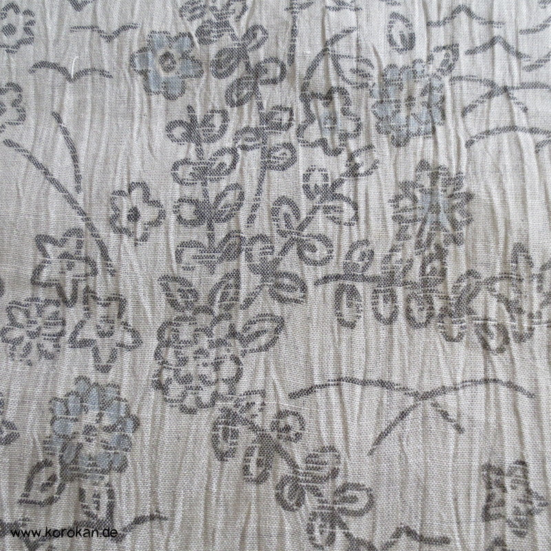 Blüten, Blätter Kasuri Hanf Crepe Yukata Kimono Stoff