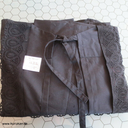 schwarze japanische Kappougi Kimono Schürze mit Ärmeln, neu