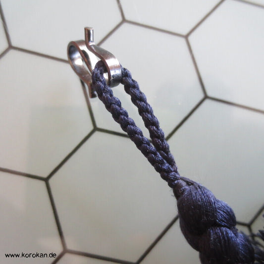 Seide, dunkelblau, Haori Himo für Männer