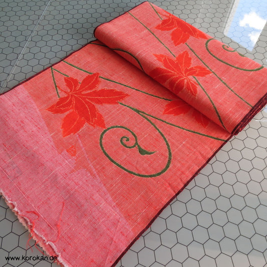 Ahornblatt, Arabeske Druck Kasuri Kimono Wolle