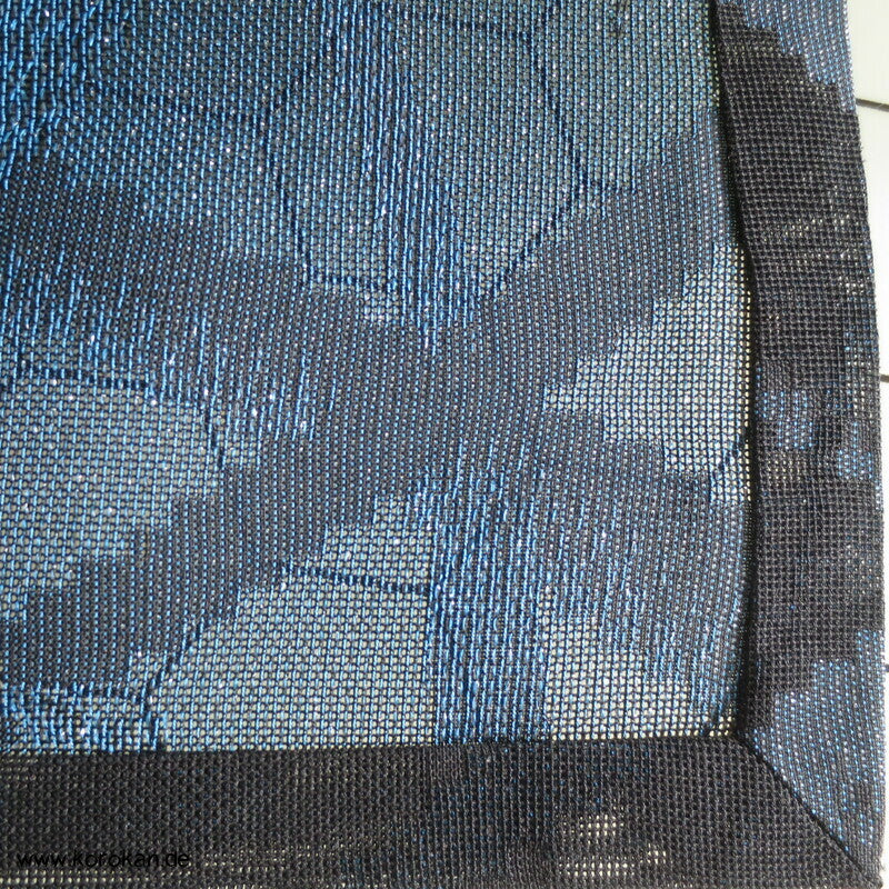glitzernde blaue Gräser, Hitoe Kimono, halbtransparent Sha Seide