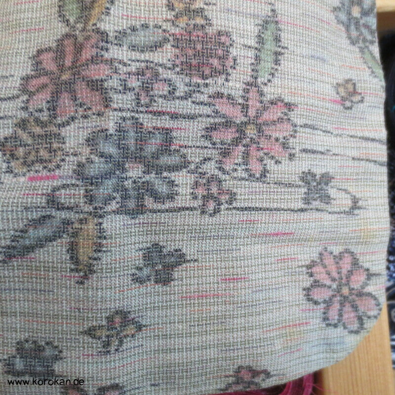 Druck Kasuri Blumen Hitoe - ungefütterter - Woll Kimono
