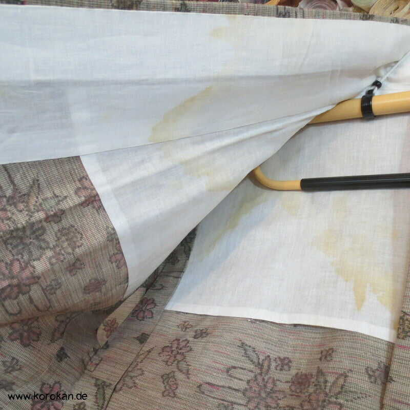 Druck Kasuri Blumen Hitoe - ungefütterter - Woll Kimono