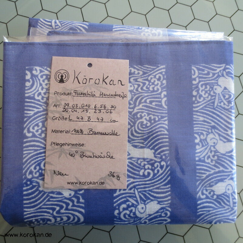 Furoshiki japanisches Tragetuch mit Hasen und Wellen
