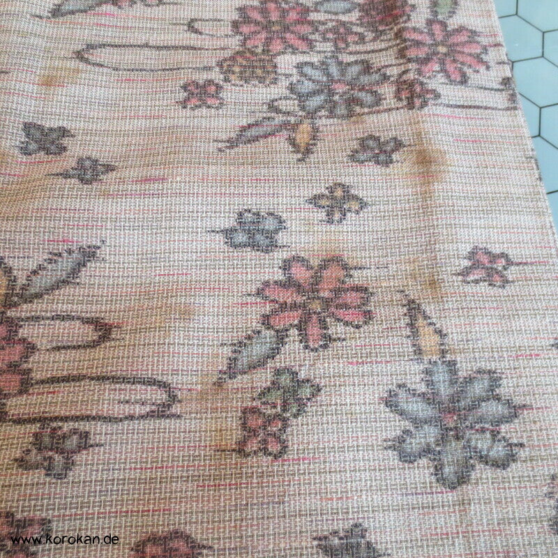 Druck Kasuri Blumen Hitoe - ungefütterter - Woll Kimono