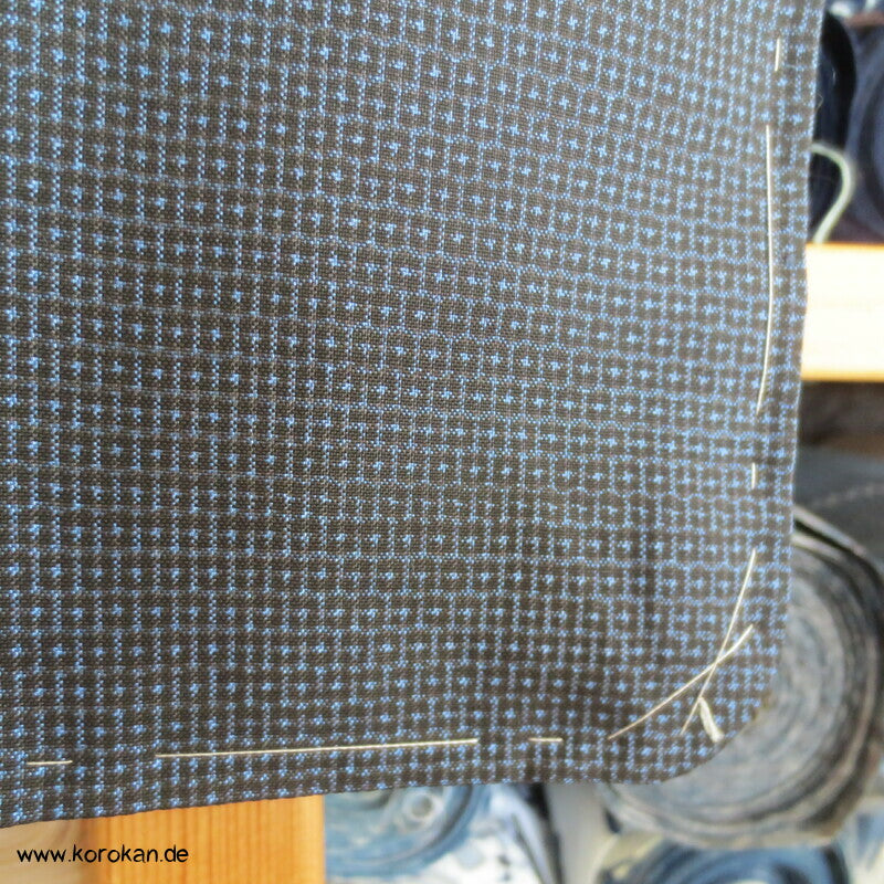 Tsumugi Seiden Haori Jacke mit Bilderfächerfutter