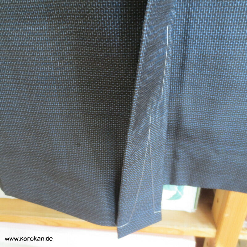 Tsumugi Seiden Haori Jacke mit Bilderfächerfutter