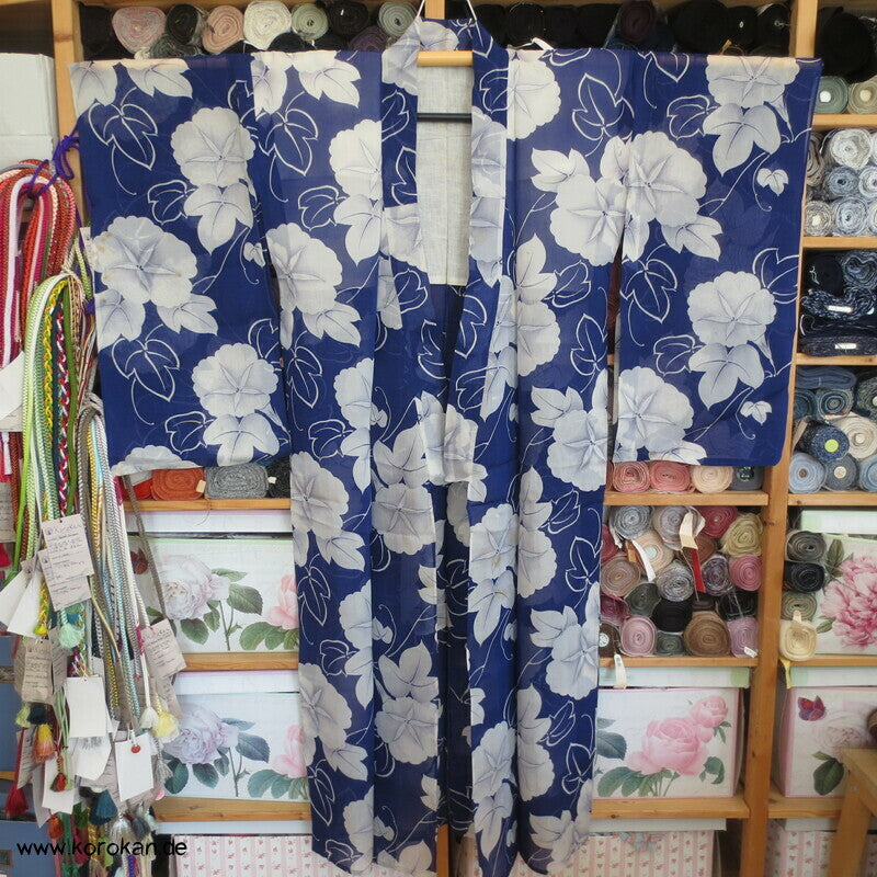 Ackerwinden auf blau Hitoe Kimono