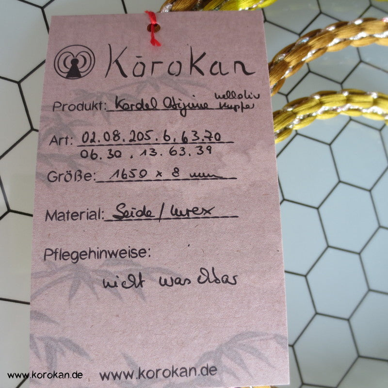 oliv - kupfer Farbverlauf Kordel Obijime