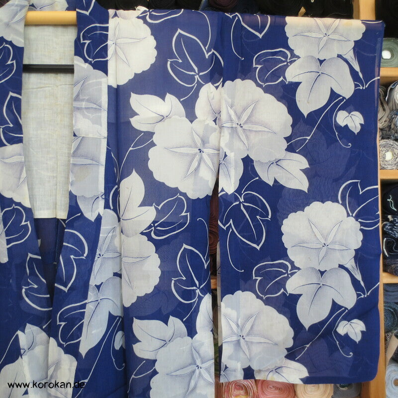 Ackerwinden auf blau Hitoe Kimono