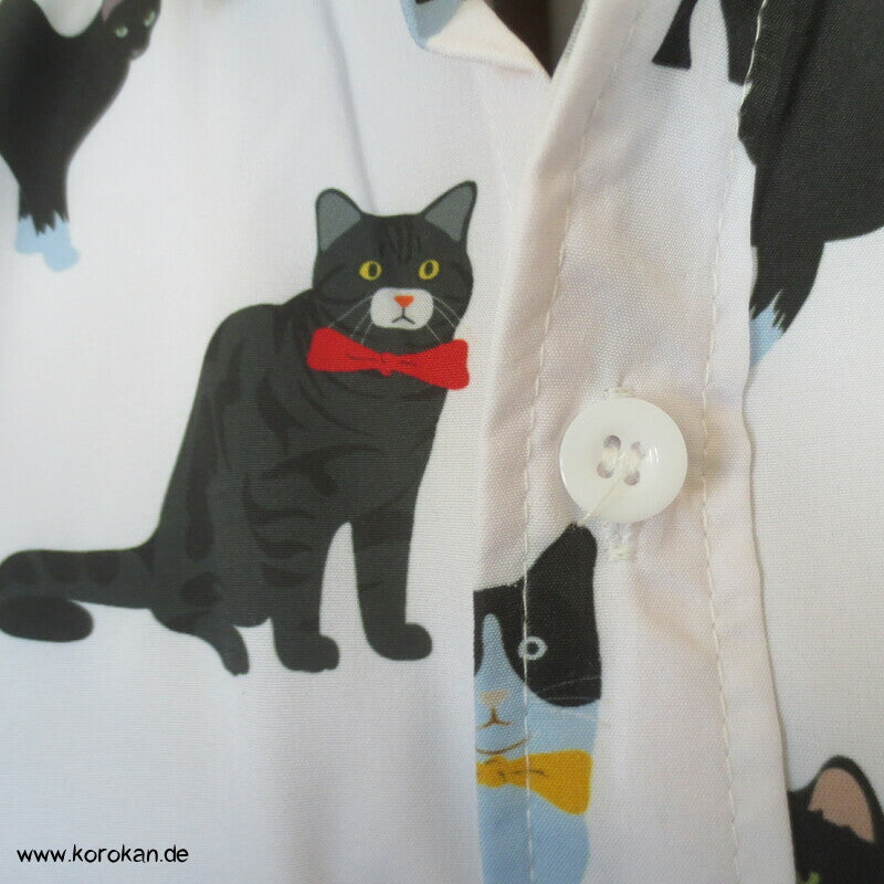 Neko Katzen Kurzarm Herrenhemd Gr. L