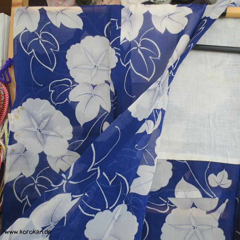 Ackerwinden auf blau Hitoe Kimono