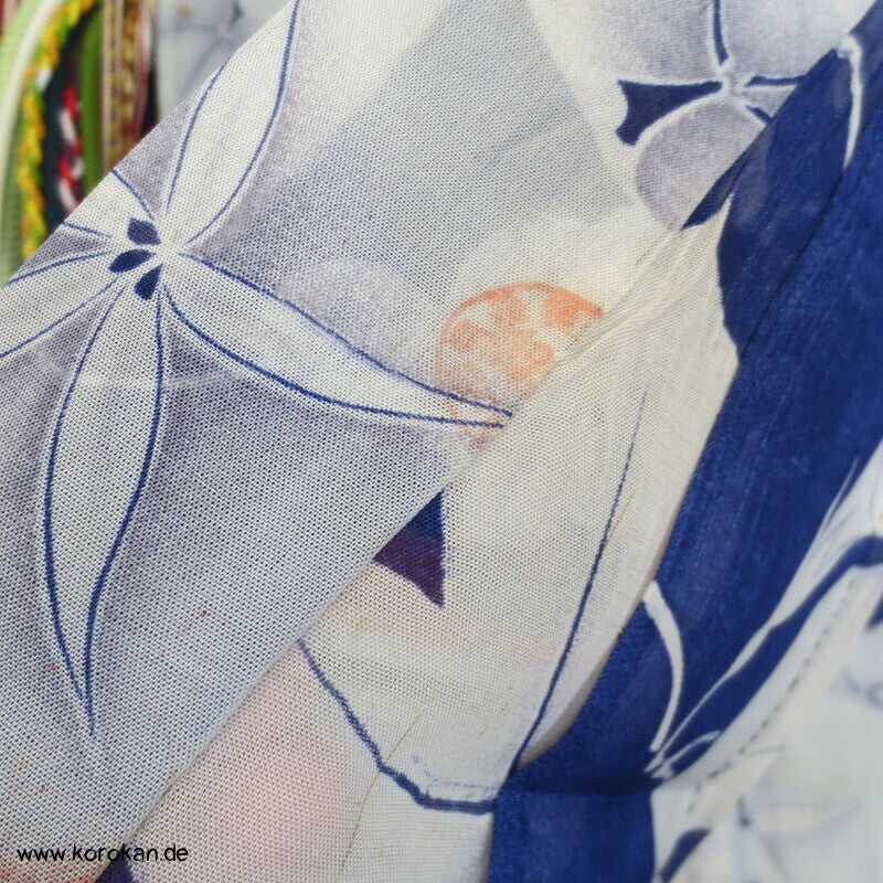 Ackerwinden auf blau Hitoe Kimono