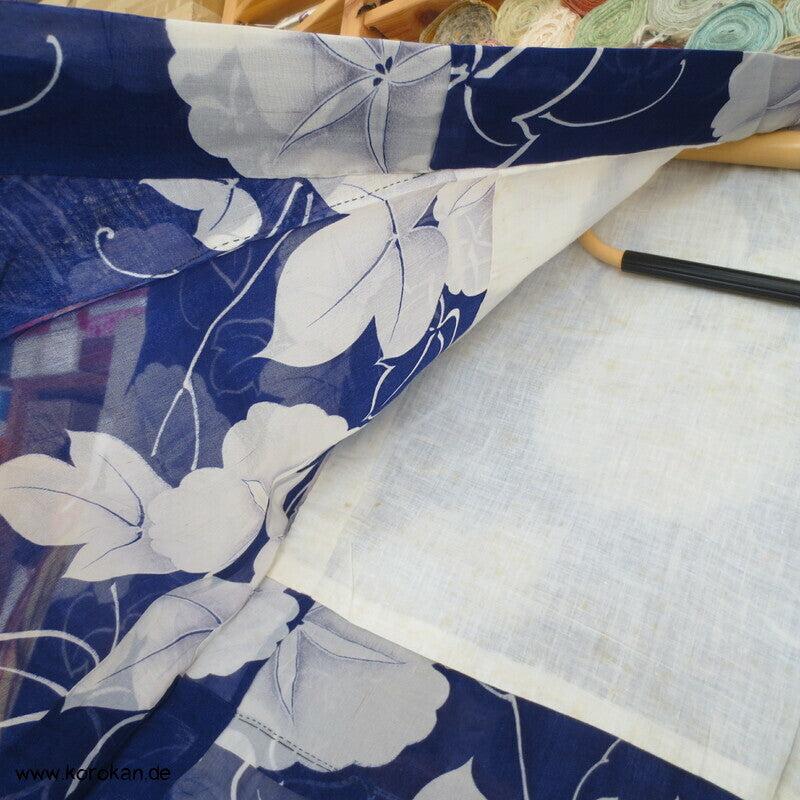 Ackerwinden auf blau Hitoe Kimono