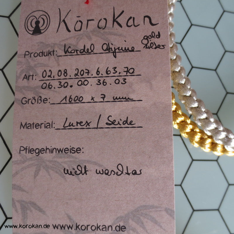 gold / silber Kordel Obijime