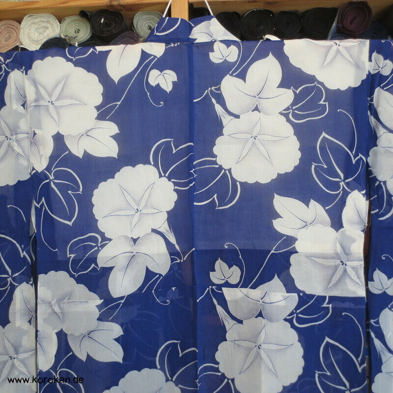 Ackerwinden auf blau Hitoe Kimono