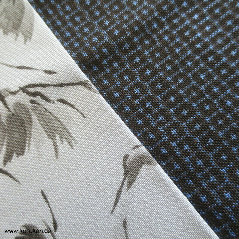 Tsumugi Seiden Haori Jacke mit Bilderfächerfutter