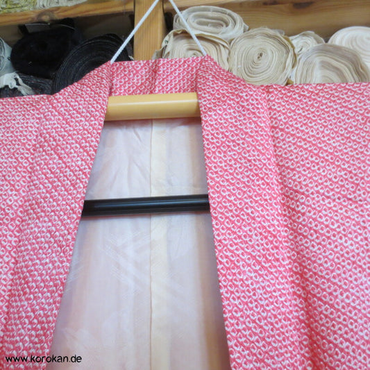 Full Shibori Weinblätterranken Seidendamast Haori Kimonojacke