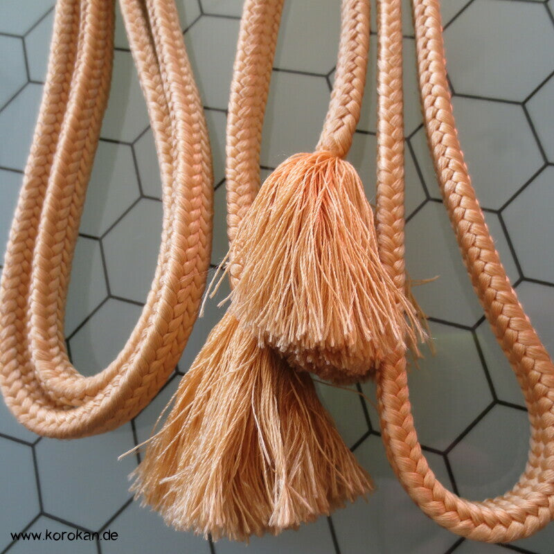 hellgelbmessing / beige Obijime, Seide