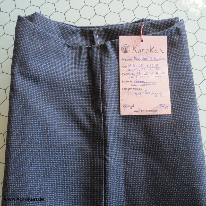 Tsumugi Seiden Haori Jacke mit Bilderfächerfutter