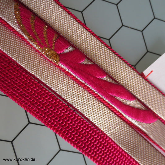 genähter Obijime, mit Stickerei