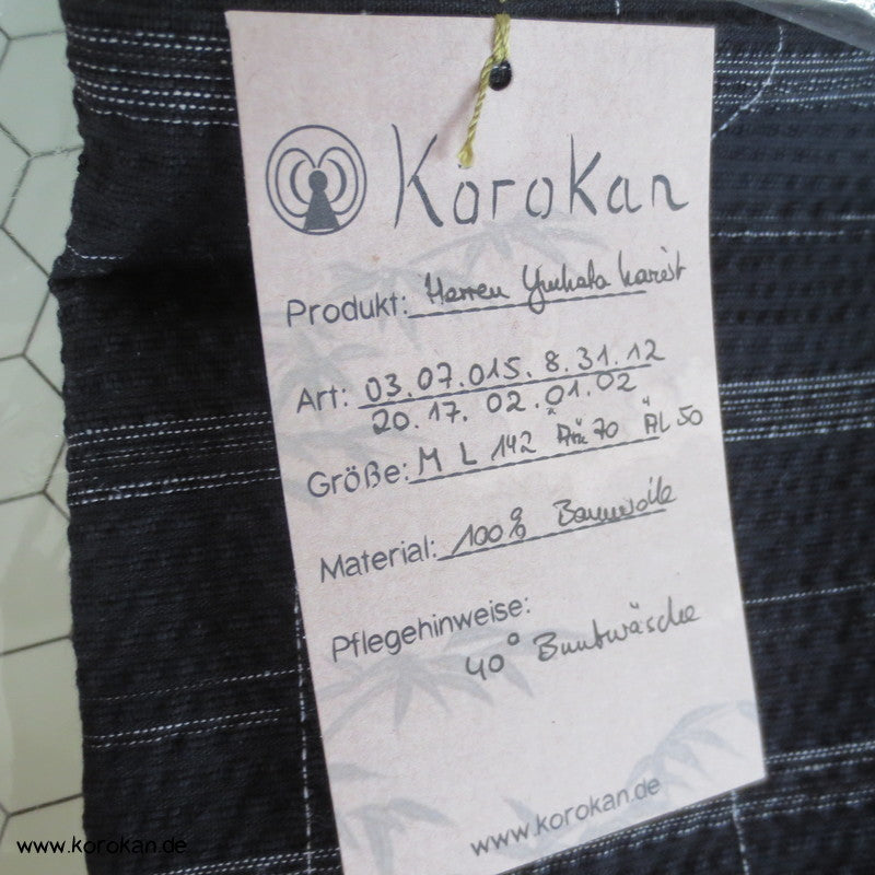 gestreifter dicker Krepp Yukata Kimono, reine Baumwolle
