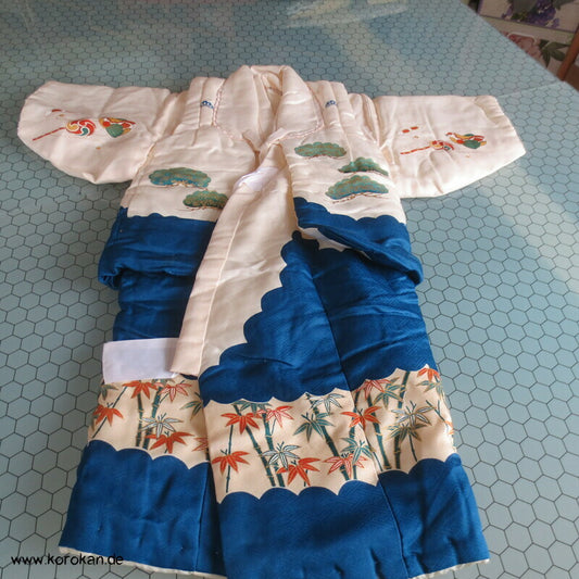 japanische Jungen / Säuglings Chanchanko gefütterte Weste und Kimono für Taufe