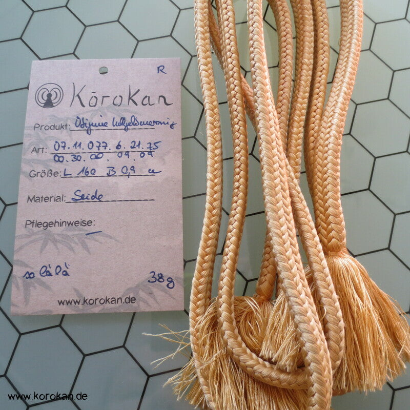 hellgelbmessing / beige Obijime, Seide