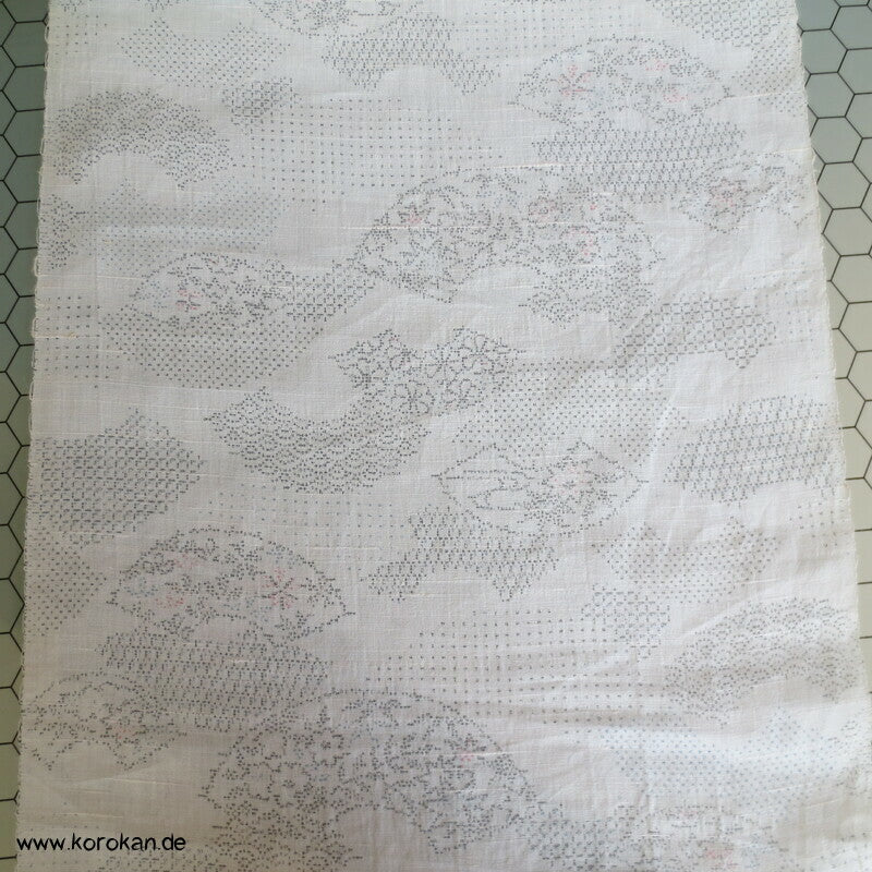 Fächer Kasuri Sommer Kimono Baumwolle / Hanfgewebe