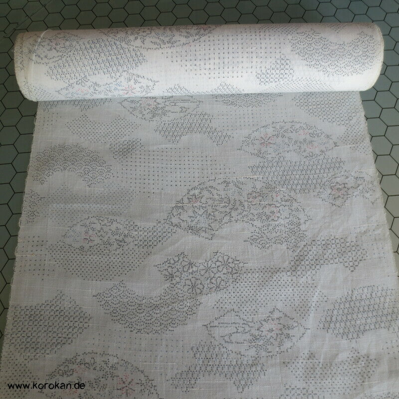 Fächer Kasuri Sommer Kimono Baumwolle / Hanfgewebe