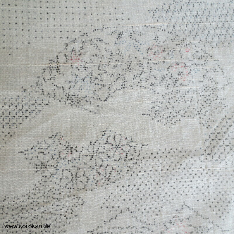 Fächer Kasuri Sommer Kimono Baumwolle / Hanfgewebe