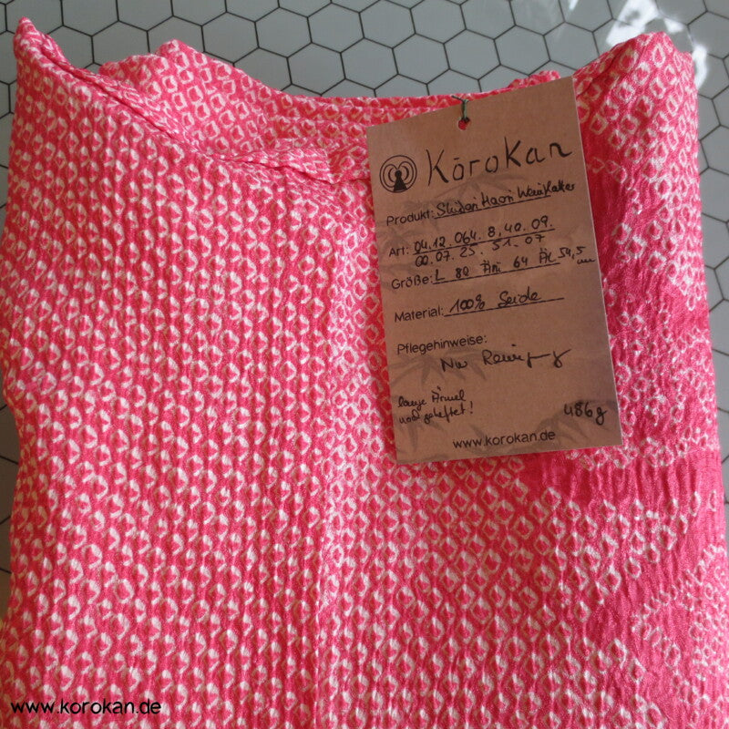 Full Shibori Weinblätterranken Seidendamast Haori Kimonojacke