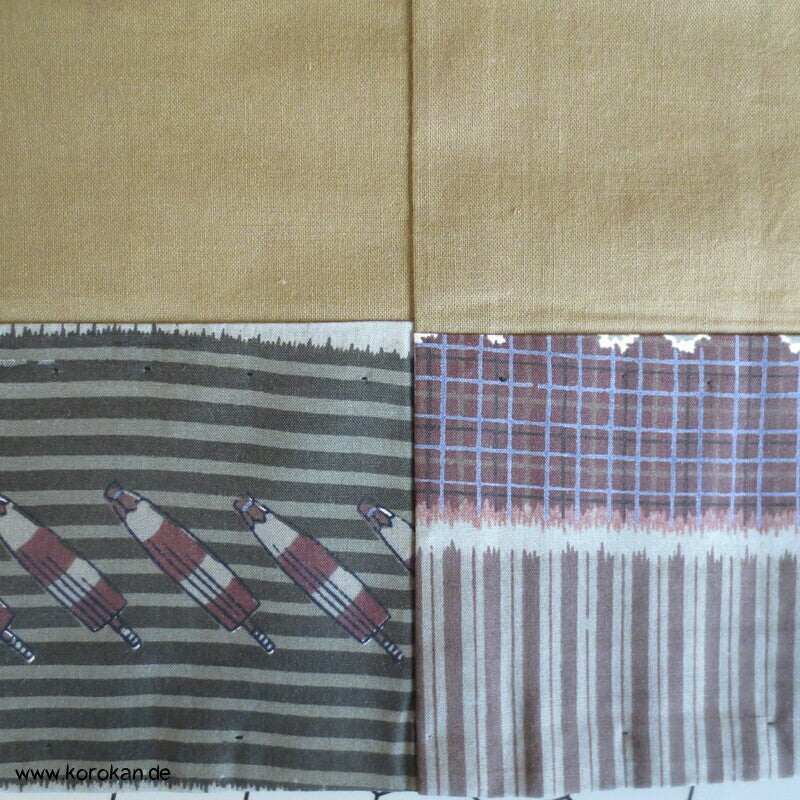 Wildschweine, Regenschirme, Blüten, Kanji Juban Kimono