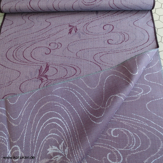 Wellen, Blätter mauve meliertes Wollmischgewebe Kimono Jacquard