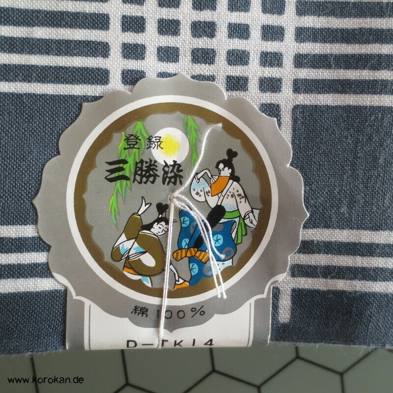 Symbol über Karo originalgehefteter Yukata Kimono Stoff