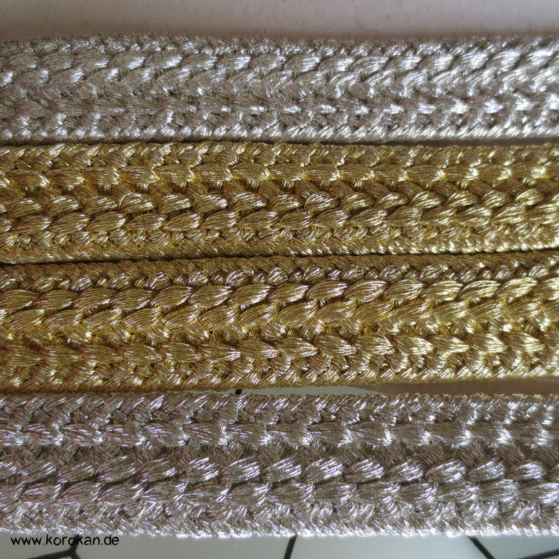 halb gold / halb silber Obijime, geflochten