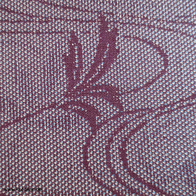 Wellen, Blätter mauve meliertes Wollmischgewebe Kimono Jacquard