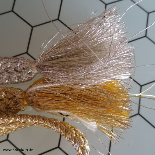 halb gold / halb silber Obijime, geflochten