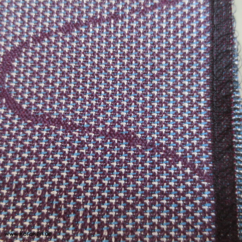 Wellen, Blätter mauve meliertes Wollmischgewebe Kimono Jacquard