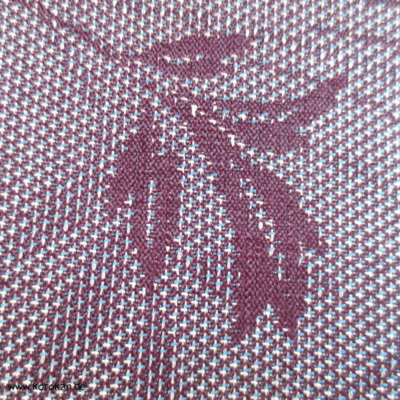 Wellen, Blätter mauve meliertes Wollmischgewebe Kimono Jacquard