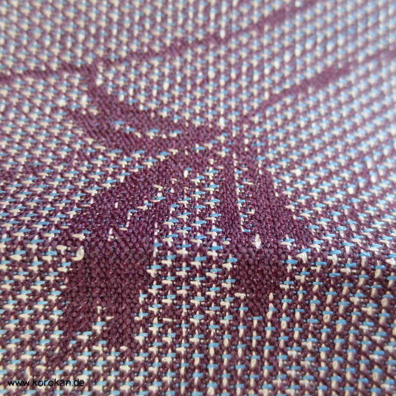 Wellen, Blätter mauve meliertes Wollmischgewebe Kimono Jacquard